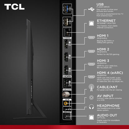 TCL 55-Inch Q7 QLED 4K Smart Q LED TV with Google TV (55QM750G, 2023 Model) Dolby Vision IQ, Dolby Atmos, HDR, Game Accelerator up to 240Hz, Voice Remote, Works with Alexa, Streaming Television
