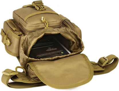 Motorcycle Drop Leg Bag Nylon Waist Pack for Men Women Travel Hiking Tactical Cycling Bike Ride Riding Crossbody Shoulder Fanny Pouch
