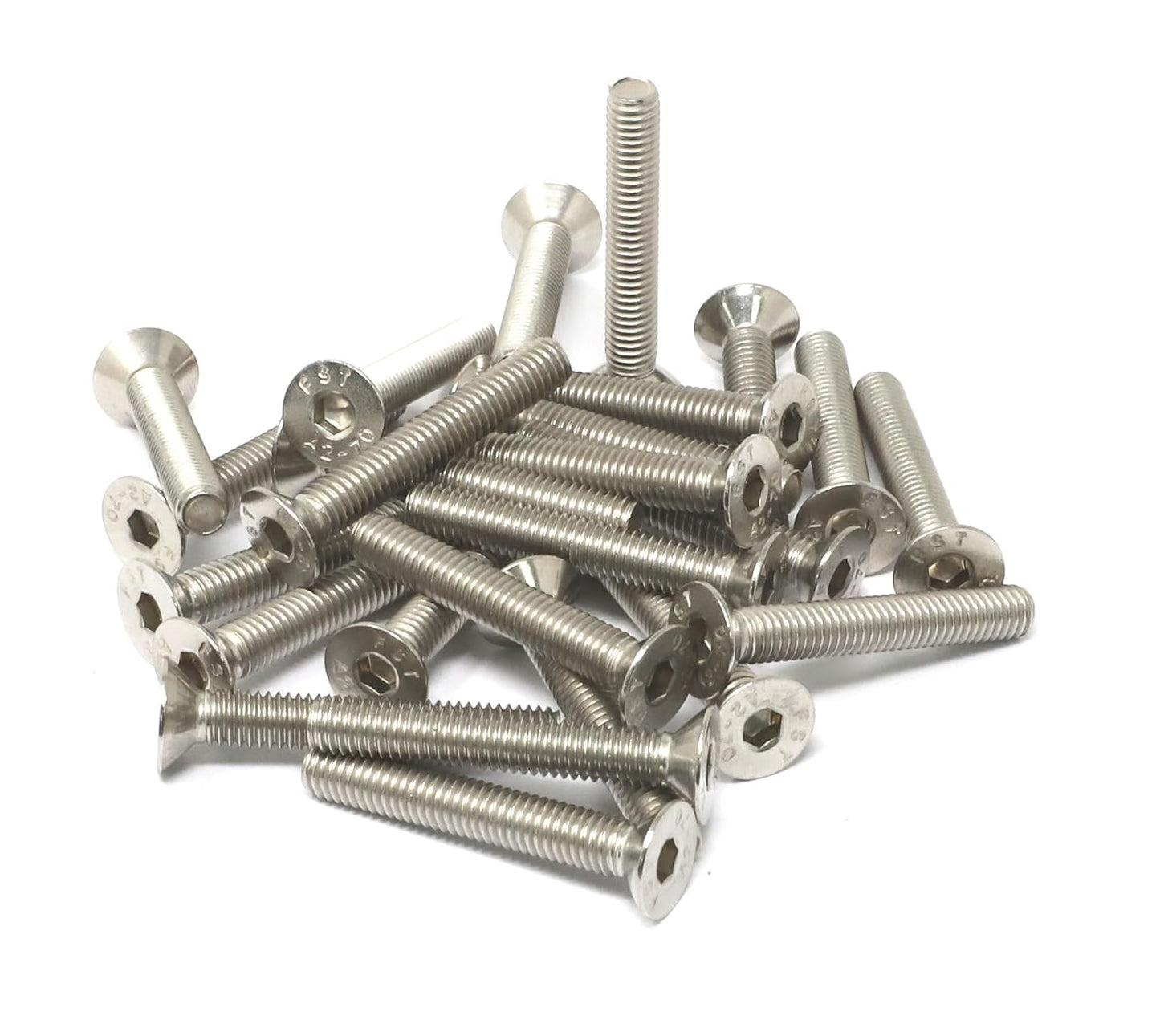 iexcell 5 Pcs M8 x 80mm Thread Pitch 1.25 mm Stainless Steel 304 Hex Socket Flat Head Cap Screws Bolts Kit