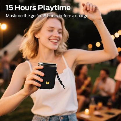 Monster Atomic Pebble Bluetooth Speaker, Portable Wireless Speaker with 15W Loud Sound, Bluetooth 6.0, Support 100+TWS Pairing, 15H Playtime, IP56 Waterproof Outdoor Speaker for Beaches Home Party