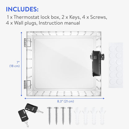 Fortstrong Thermostat Lock Box - Security AC Cover with Dual Combination and Key Locks - Air Conditioner Temperature Control Lockable Boxes - Locking Covers for Thermostats on Wall