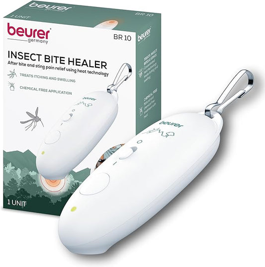 Beurer BR10 Insect Bite Healer with Clip, Portable Itch and Swelling Relief for Non-Toxic Treatment of Mosquito Bites and Other Common Insect Bites, Outdoor Essential