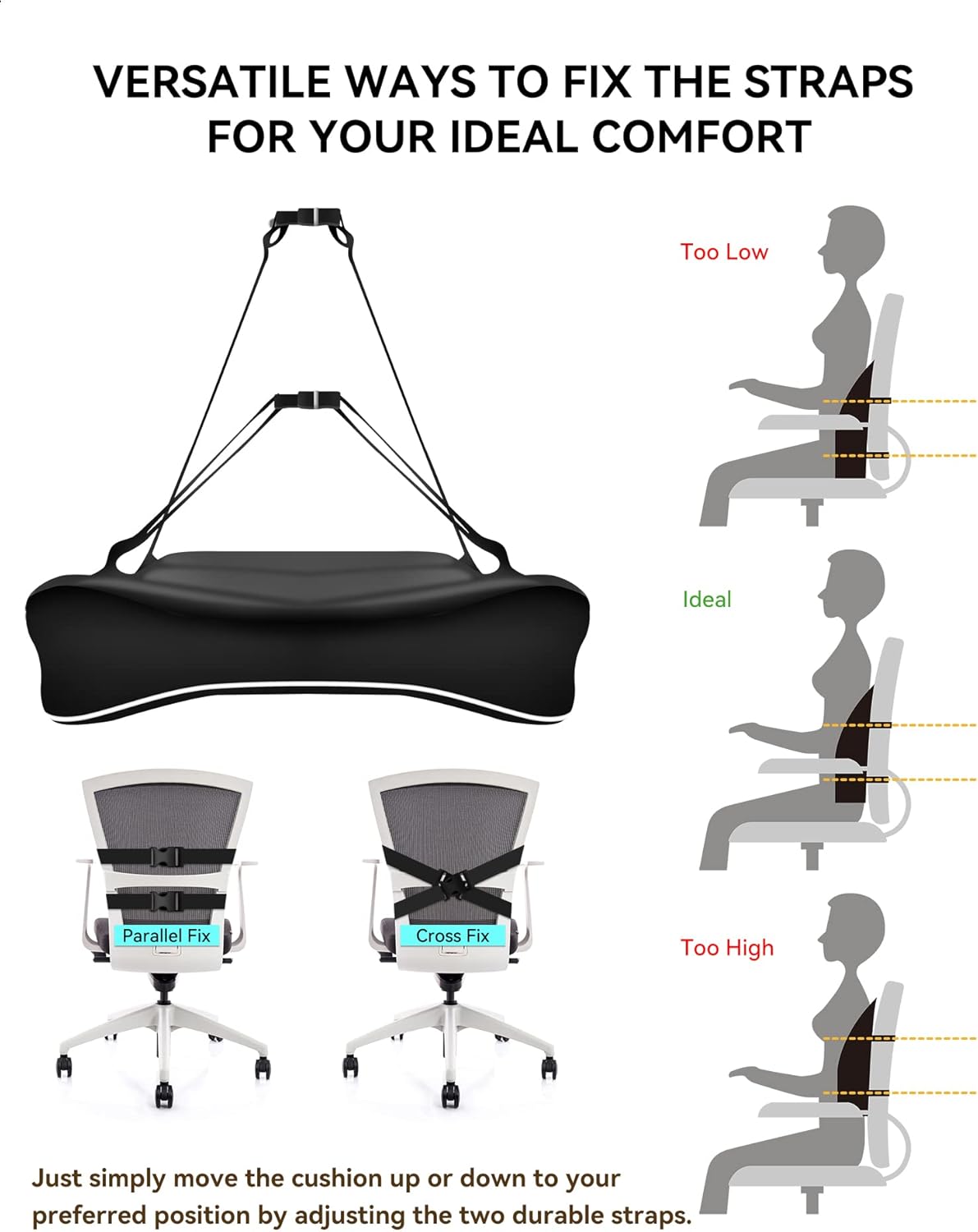 Purilite Select Ergonomic Lumbar Support Cushion