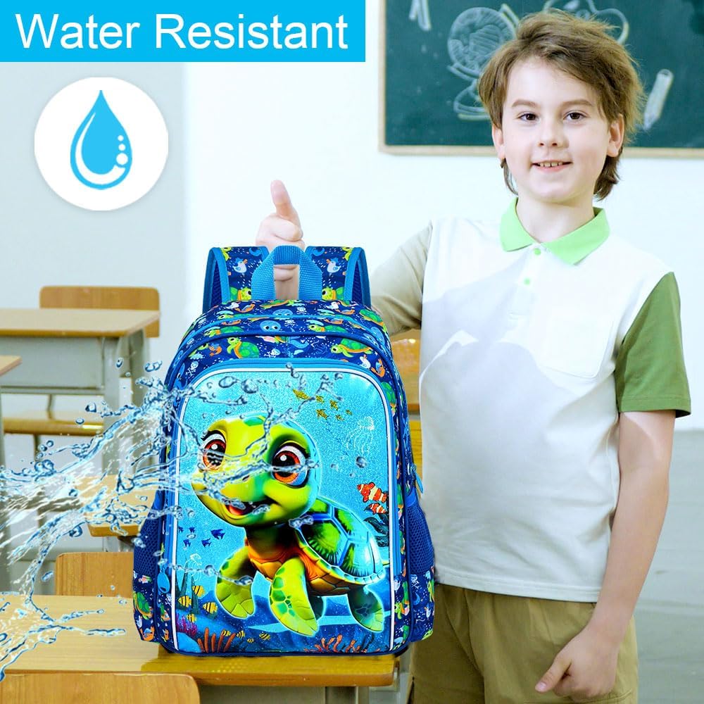 3pcs Backpack for Boys and Girls, 16” Kids Kindergarten Bookbag with Lunch Box, Cute Elementary Backpacks for Boy Girl