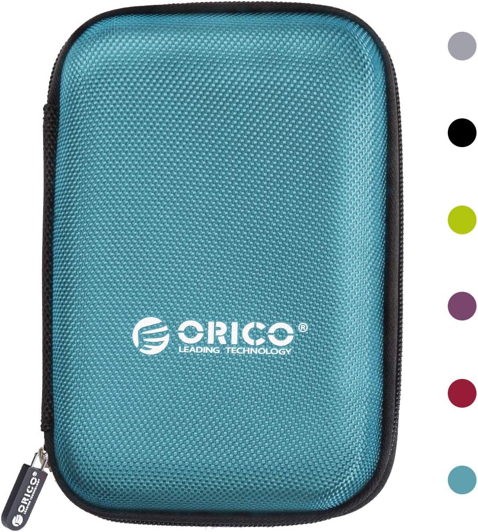 ORICO 5 Pack External Hard Drive Case 2.5 Inch Shockproof Hard Drive Bag Travel Electronics Organizer Carry Case for WD, Toshiba, Seagate, Samsung, Hitachi Hard Drive and Accessories like SD Card, USB Cable, Power Bank, Earphone, Black