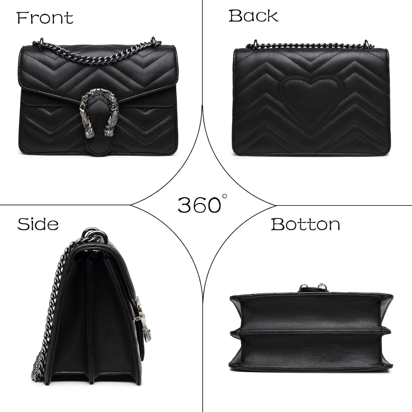MYHOZEE Crossbody Bags for Women - Snake Printed Clutch Purses Leather Chain Shoulder Bags Evening Handbags