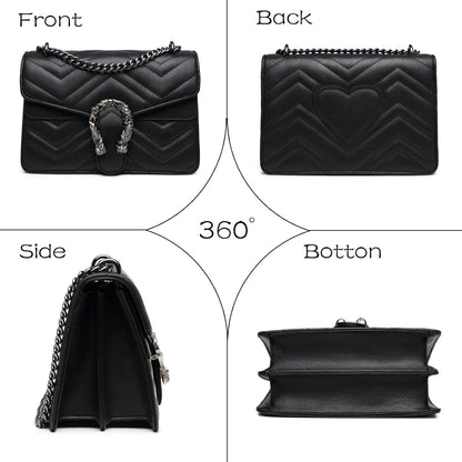 MYHOZEE Crossbody Bags for Women - Snake Printed Clutch Purses Leather Chain Shoulder Bags Evening Handbags