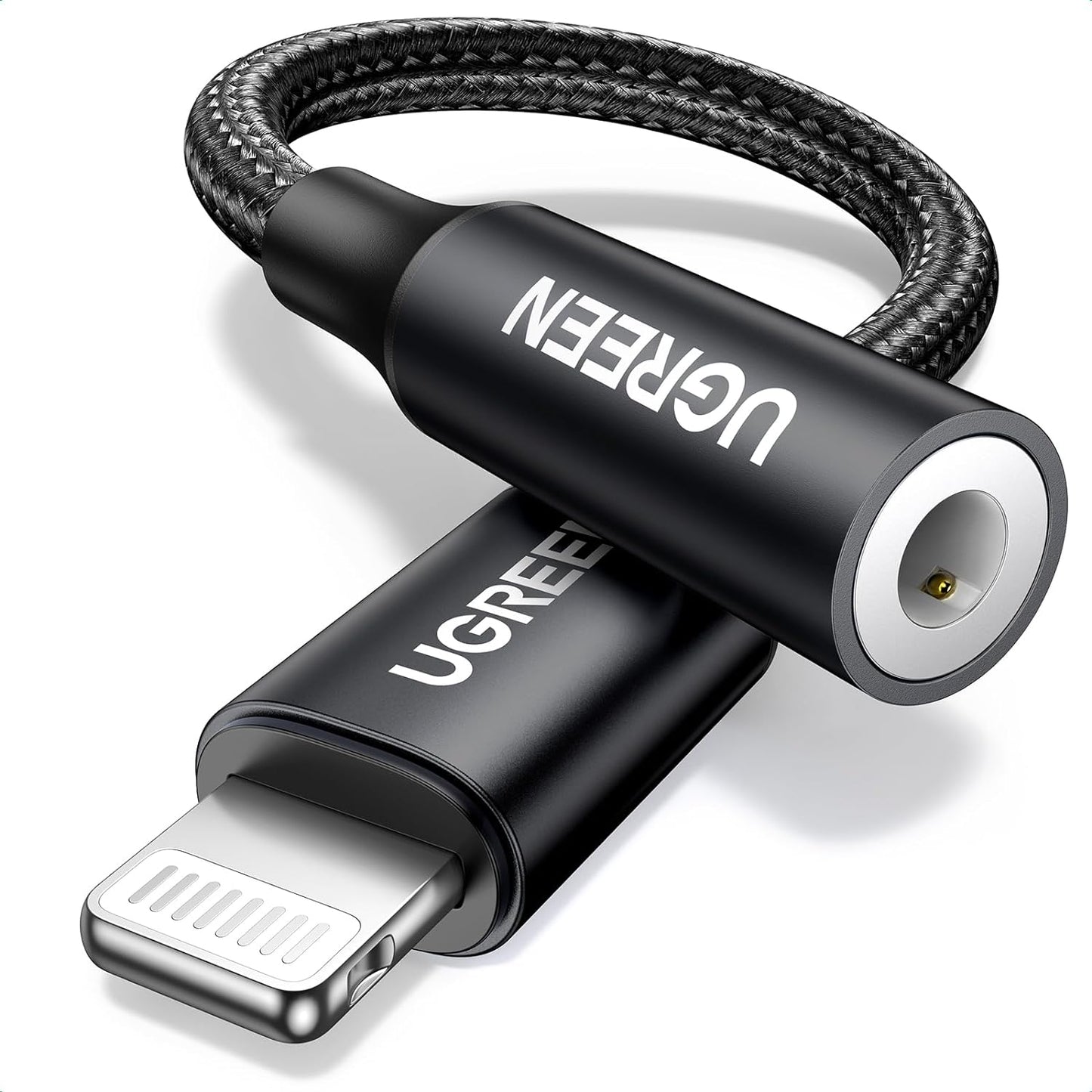 UGREEN Headphone Adapter for iPhone MFi Certified Lightning to 3.5 mm Earphone Jack Male to Female Braided Audio Aux Stereo Cable Connector Dongle for iPhone 14 13 12 SE 11 Pro Max, XS XR Plus, Gray