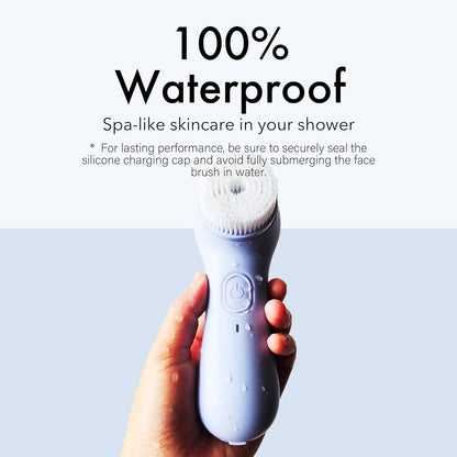 NågraCoola Face Scrubber Exfoliator, Rotating Facial Cleansing Brush for Men & Women, Rechargeable Waterproof, Electric Spin Face Scrub Brush with 2 Heads for Gentle Exfoliating & Deep Cleansing