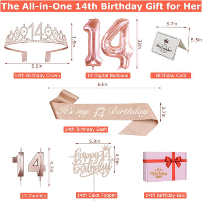 65th Birthday Decorations for Women, Including 65th Birthday Sash and Crown, Cake Topper and Candles, Number Balloons Rose Gold, 65 Year Old Gifts for Women