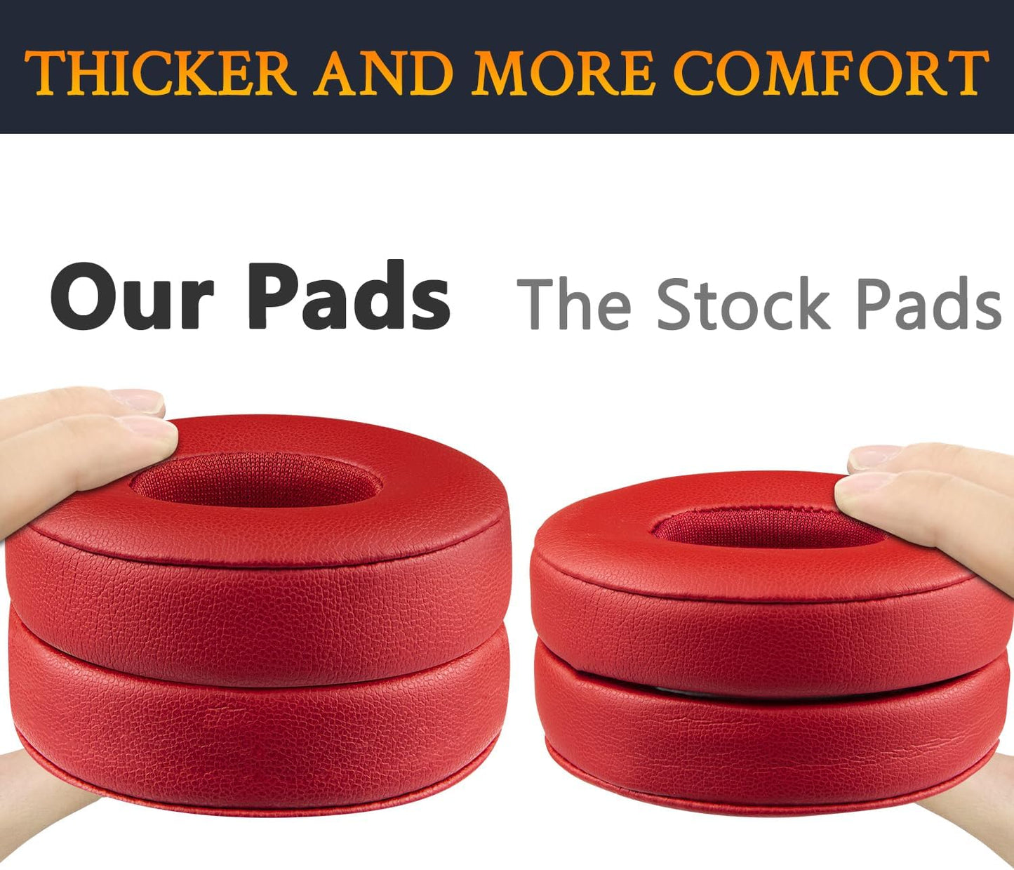 SoloWIT® Ear Pads Cushions Replacement, Earpads for Beats Solo 2 & Solo 3 Wireless On-Ear Headphones with Soft Protein Leather, Stronger Adhesive, Noise Isolation Memory Foam - Black