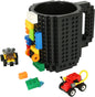 Lumsburry Build-on Brick Coffee Mug, Funny DIY Unique Novelty Drinking Cup | Building Blocks Creative Mug, for Men Women Kids Dad Mom, Present Exchange Ideas, Xmas Birthday White Elephant(Black)