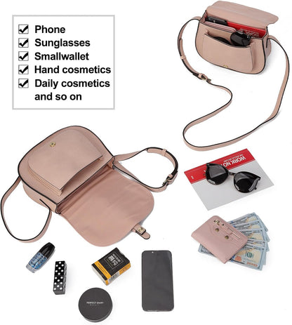 Crossbody Bags for Women Small Over the Shoulder Saddle Purses and Boho Cross body Handbags,Vegan Leather