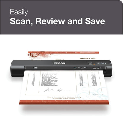 Epson WorkForce ES-50 Portable Sheet-fed Document Scanner for PC and Mac, Black