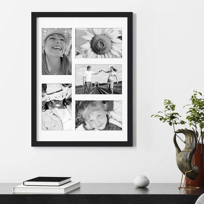 upsimples 11x14 Picture Frame, Display Pictures 8x10 with Mat or 11x14 Without Mat, Wall Hanging Photo Frames, Black