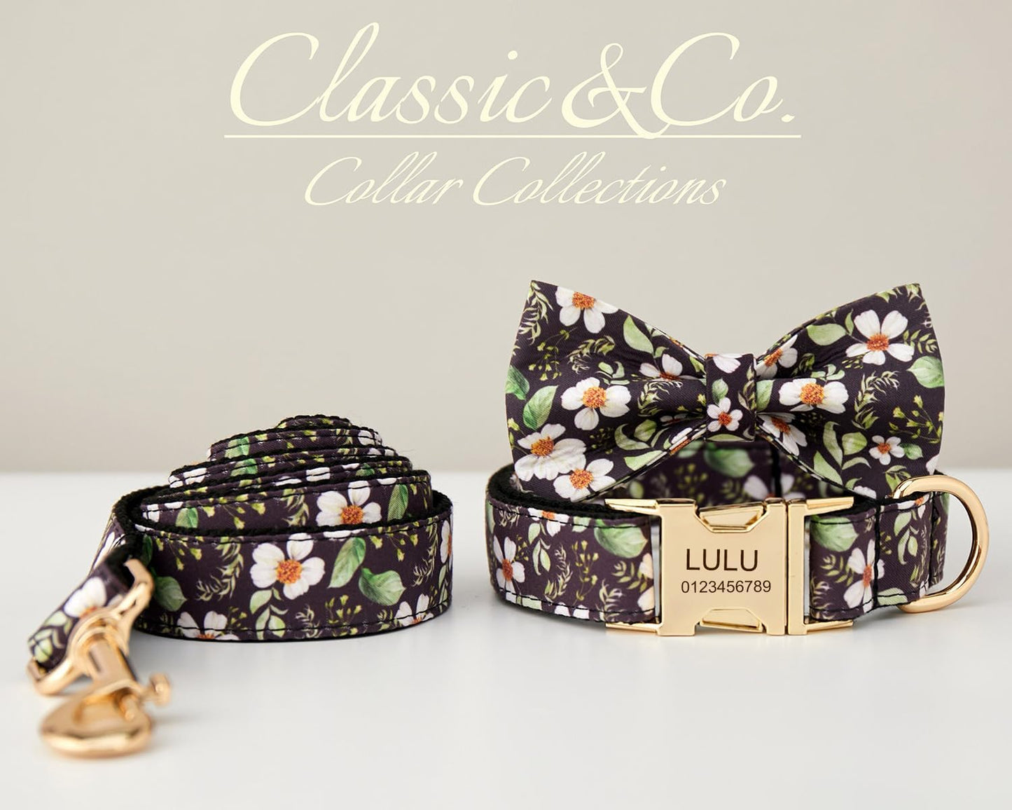 Custom Engraved Dog Collar with Name and Phone Number, Personalized for Small, Medium, and Large Dogs (Plaid)