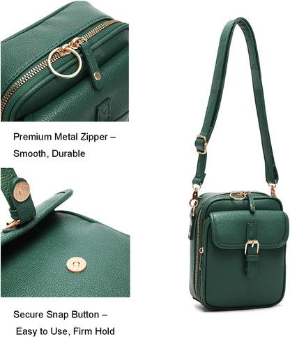 Lexiyat Crossbody Purses for Women Trendy Cell Phone Bag Leather Shoulder Handbags with Card Slots