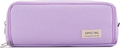 Big Capacity Pencil Case, OLIYuMi 3 Compartment Pencil Pouch Pencil Bag Storage Box Stationery Organizer Makeup Bag with Zipper Closure for Student Office College Boys and Girls (Pink)