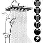 Hibbent Upgraded All Metal 10"Rainfall Showerhead Combo, High Pressure Shower Head with 10-Spray Mode Handheld, Innovative 4-way Diverter with Pause Mode, 71'' Shower Hose and Handheld Holder, Chrome