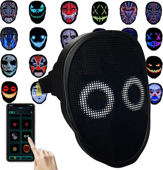 Depointer Life Led Mask with Bluetooth-compatible App Controlled, Customizable Shining Mask