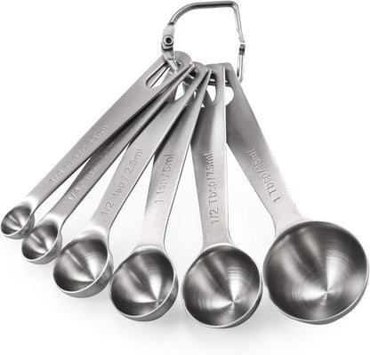 Measuring Cups, U-Taste Measuring Cups and Spoons Set of 15 in 18/8 Stainless Steel : 7 Measuring Cups and 7 Measuring Spoons with 2 D-Rings and 1 Professional Magnetic Measurement Conversion Chart