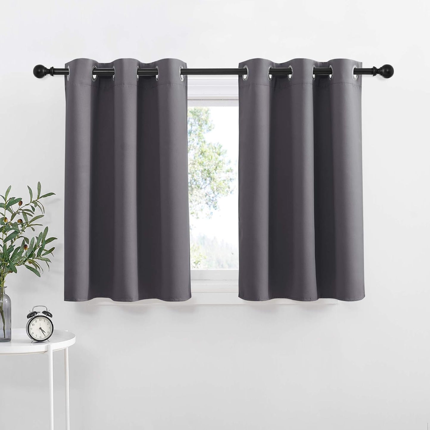 NICETOWN Blackout Curtains 2 Panels for Bedroom- Thermal Insulated Grommet Blackout Curtains 63 Inches Long for Living Room/Kitchen Rideaux occultants (2 Panels, W42 x L63 -Inch,Grey)