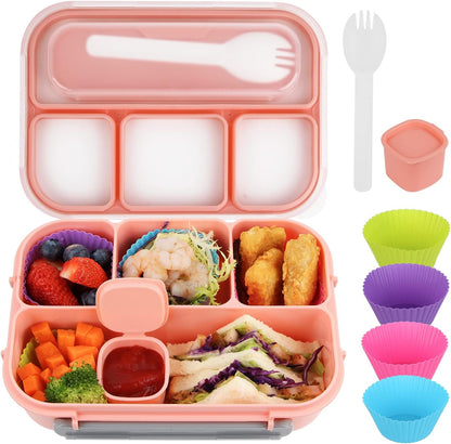 MaMix Bento Lunch Box Adult, Kids, Lunch Containers for Adults/Kids/Students,1300ML-4 Compartment (Blue)