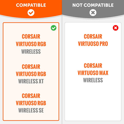 WC Upgraded Replacement Earpads for Corsair Virtuoso RGB Wireless Gaming Headset Made by Wicked Cushions | Improved Durability, Thickness, Softer Leather, and Sound Isolation | (90s Black)