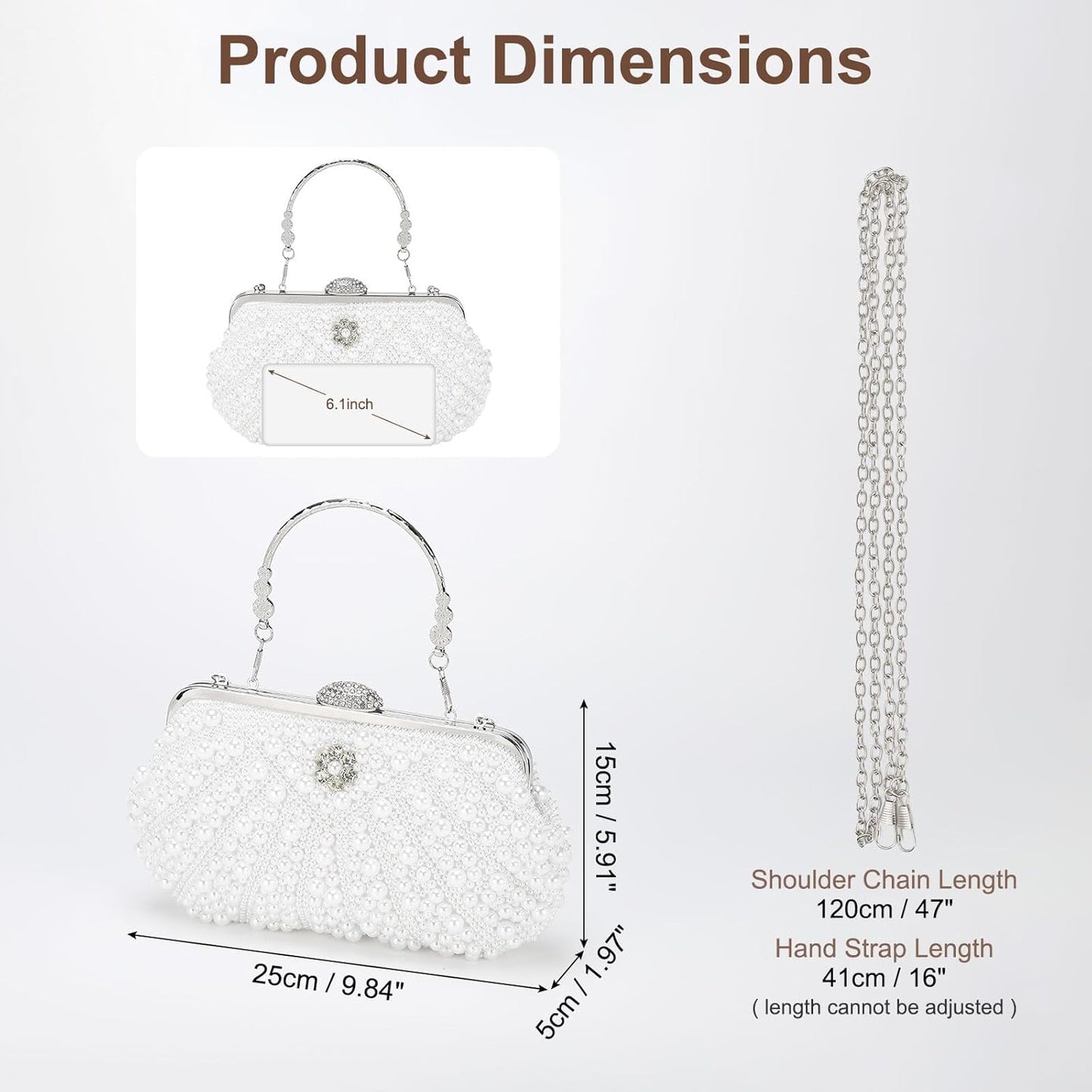 DTGN Clutch Purse Evening Clutch Bag Handbag Cross Body Bag for Women Formal Wedding Club