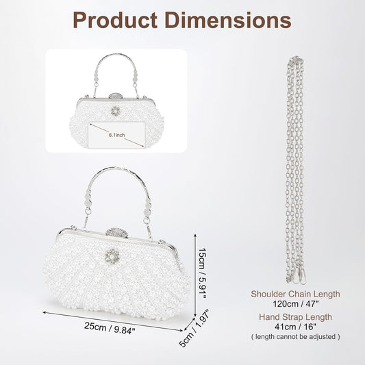 DTGN Clutch Purse Evening Clutch Bag Handbag Cross Body Bag for Women Formal Wedding Club - PuriLite