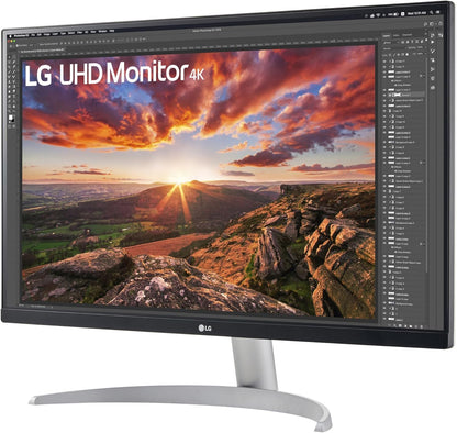 LG 27" 27BA45U-B 27" Ultrafine UHD (3840 x 2160) 4K IPS Monitor – 5ms 60Hz HDR10, DCI-P3 90%, Tilt/Height/Swivel/Pivot Adjustment, HDMI & DisplayPort, Eye Comfort, Black