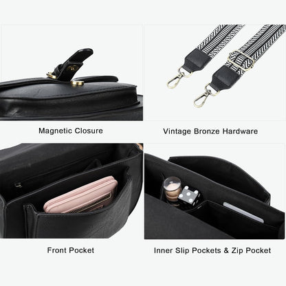 Crossbody Bags for Women Small Over the Shoulder Saddle Purses and Boho Cross body Handbags,Vegan Leather