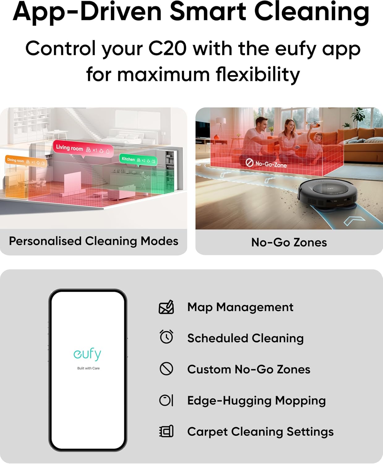eufy Robot Vacuum Omni C20, Robot Vacuum and Mop Combo, Self Emptying, Auto Mop Washing and Auto Drying for hands-free cleaning, 3.35-Inch Ultra-Slim Body, 7000 Pa Powerful Suction, All-in-One Station