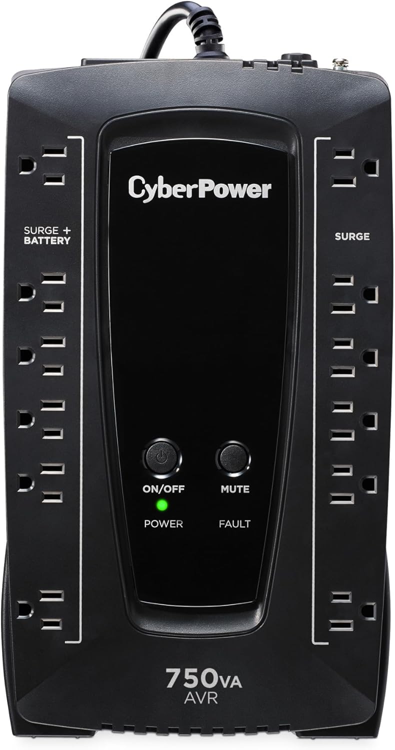 CyberPower AVRG900LCD Intelligent LCD UPS System, 900VA/480W, 12 Outlets, AVR, Compact