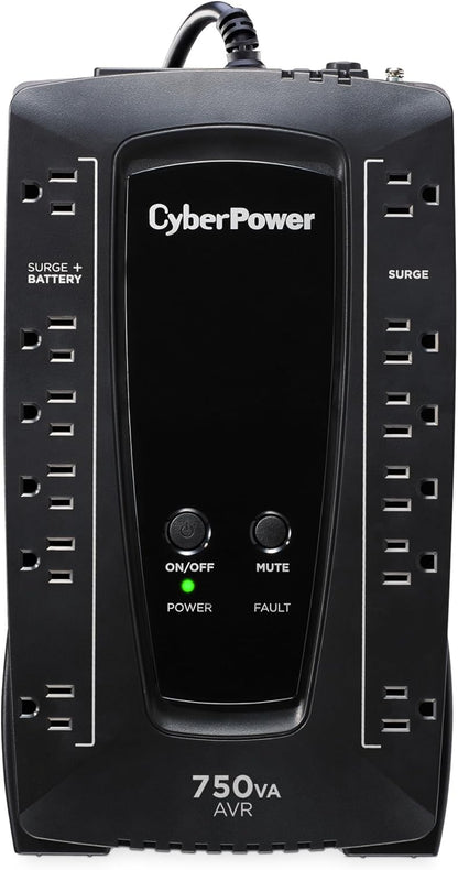 CyberPower AVRG900LCD Intelligent LCD UPS System, 900VA/480W, 12 Outlets, AVR, Compact