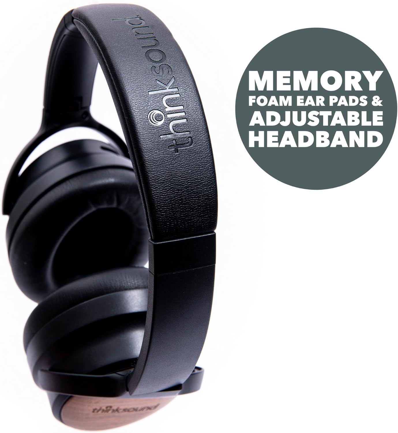 Thinksound ov202w Over Ear Noise Cancelling Headphones, 100+ Hours of Listening ANC Hybrid Active Noise canceling Battery Best HiFi Headset for Studio Monitor, Beats, Musicians, Gym, Guitar, bass