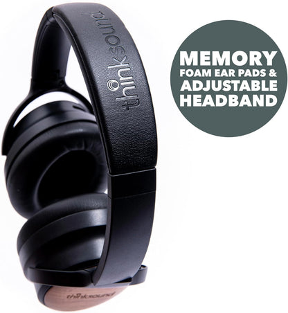 Thinksound ov202w Over Ear Noise Cancelling Headphones, 100+ Hours of Listening ANC Hybrid Active Noise canceling Battery Best HiFi Headset for Studio Monitor, Beats, Musicians, Gym, Guitar, bass