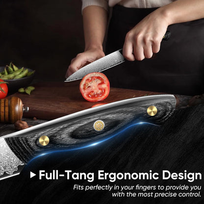 Purple Dragon Damascus Fish Fillet Knife - 7 inch Flexible Boning Knife with VG10 Core, Kitchen Slicing Knife with Full Tang Handle, Birthday Dad Mom Gift