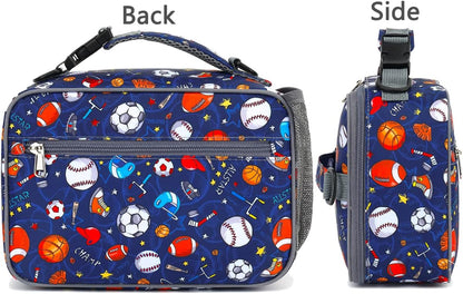FlowFly Kids Lunch Box Insulated Soft Bag Mini Cooler Back to School Thermal Meal Tote Kit for Girls, Boys, Black