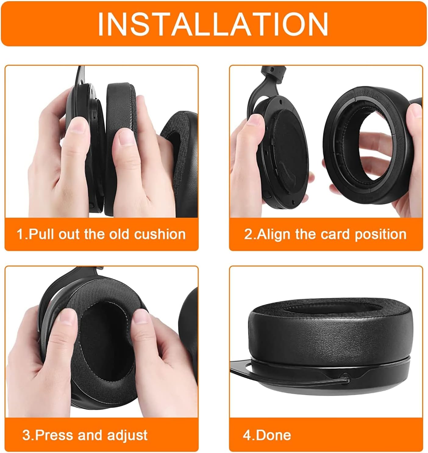 HS60 Earpads, GVOEARS Replacement Ear Pads Cushion for Corsair HS70 HS60 HS50, Softer Durable Knitted Gaming Headset Noise Isolation Earpads (Grey)