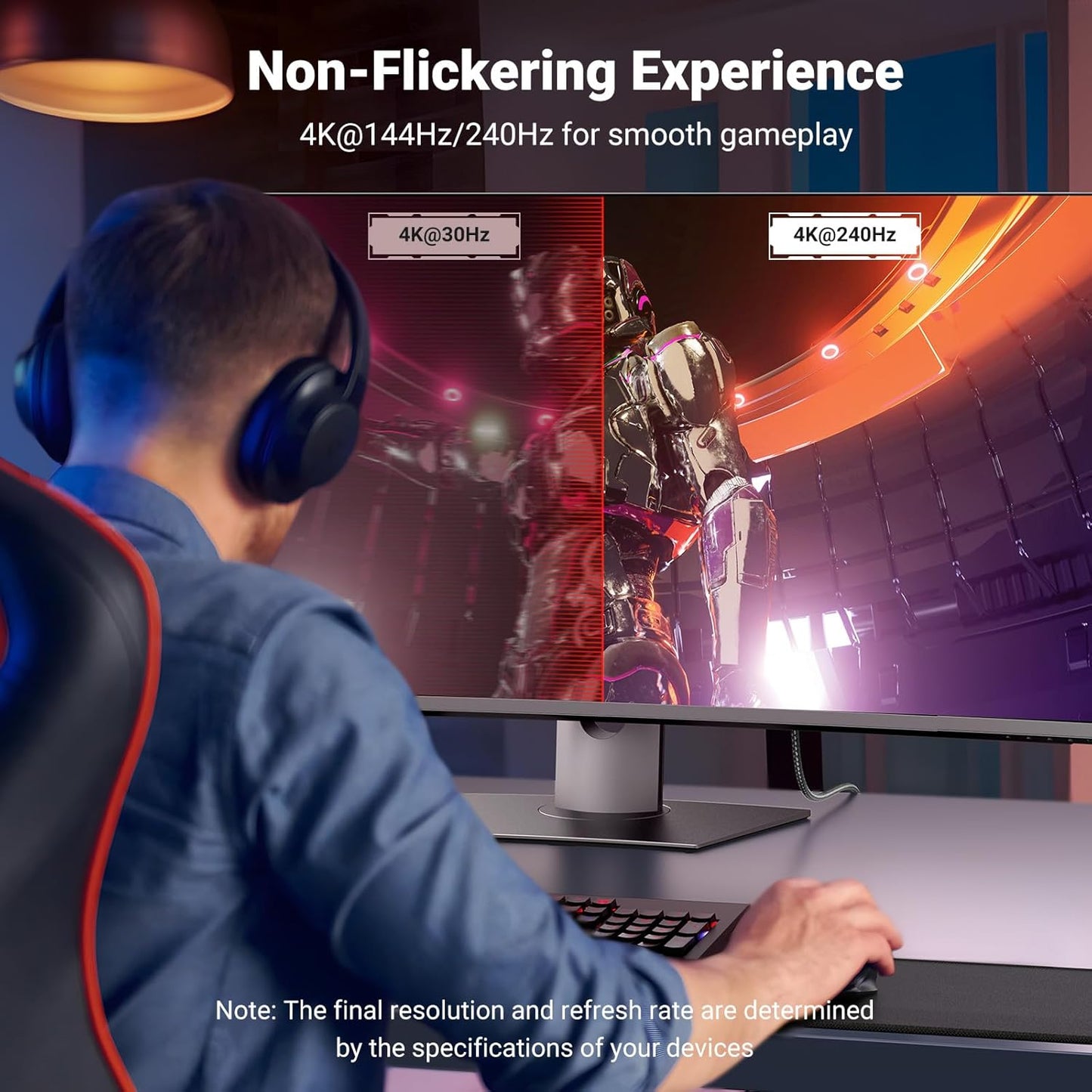 UGREEN USB C to DisplayPort 1.4 Cable 6FT 8K@60Hz 4K@240Hz Thunderbolt 4/3 to DisplayPort Cord USB C to DP 1.4 32.4 Gbps Alu Braided Compatible with MacBook Pro/Air, iPad, Mac mini, Galaxy, XPS 15