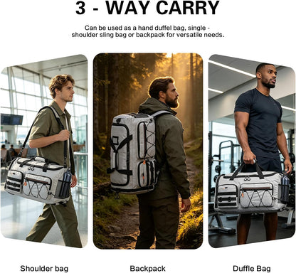 TUGUAN Gym Bag Sports Duffle Bag for Men 45L Duffel Backpack for Travel