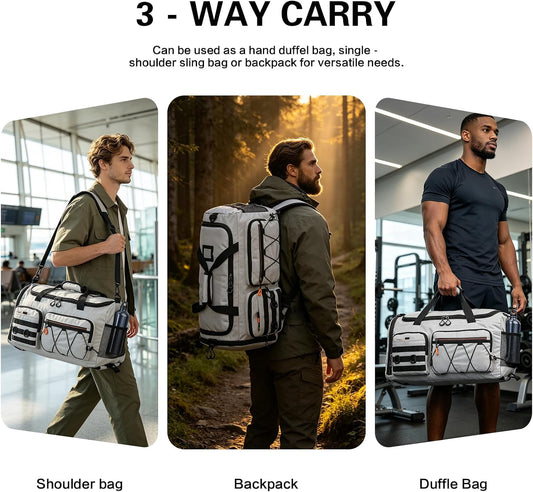 TUGUAN Gym Bag Sports Duffle Bag for Men 45L Duffel Backpack for Travel