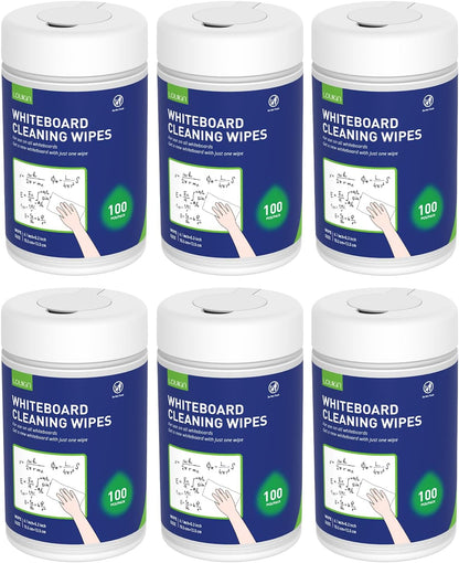 Loukin Whiteboard Cleaning Wipes, Dry Erase Board Cleaning Wipes, Non-Toxic Whiteboard Wipes, 100 Wipes per Canister, 3 Packs