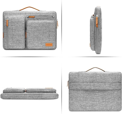 MOSISO 360 Protective Laptop Sleeve Compatible with MacBook Air/Pro, 13-13.3 inch Notebook, Compatible with MacBook Pro 14 inch M3 M2 M1, Side Open Bag with 4 Zipper Pockets&Handle, Black - PuriLite