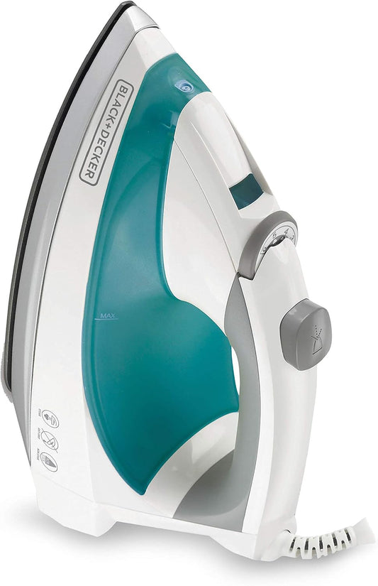 BLACK+DECKER Lightweight Steam Iron for Clothing, Smart Steam Techology, Anti-Drip, Teal, 1200W, IR0820C - PuriLite