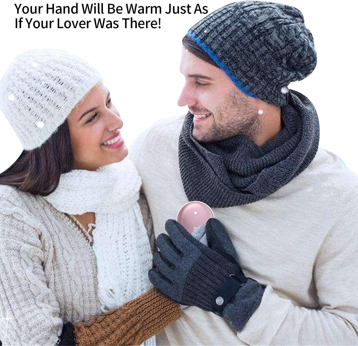 KARECEL Rechargeable Hand Warmers 2 Pack – 10,400mAh Double-Sided Electric Hand Warmers & Power Bank, 4" Full-Surface Heat, Quick Charge Portable USB Pocket Heater, 3 Heat Levels, Tech Gifts for Men & Women – Rose Gold