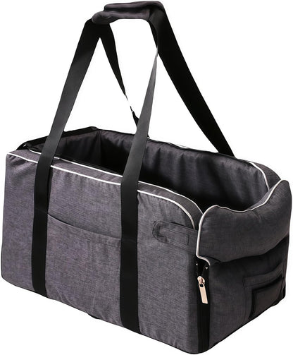 Console Dog Seat for Mazda MX-5 Miata 2000-2025, Pet Booster, Automotive Car Bed, Cat Soft-Sided Carrier, Portable Vehicle Travel Bag Grey
