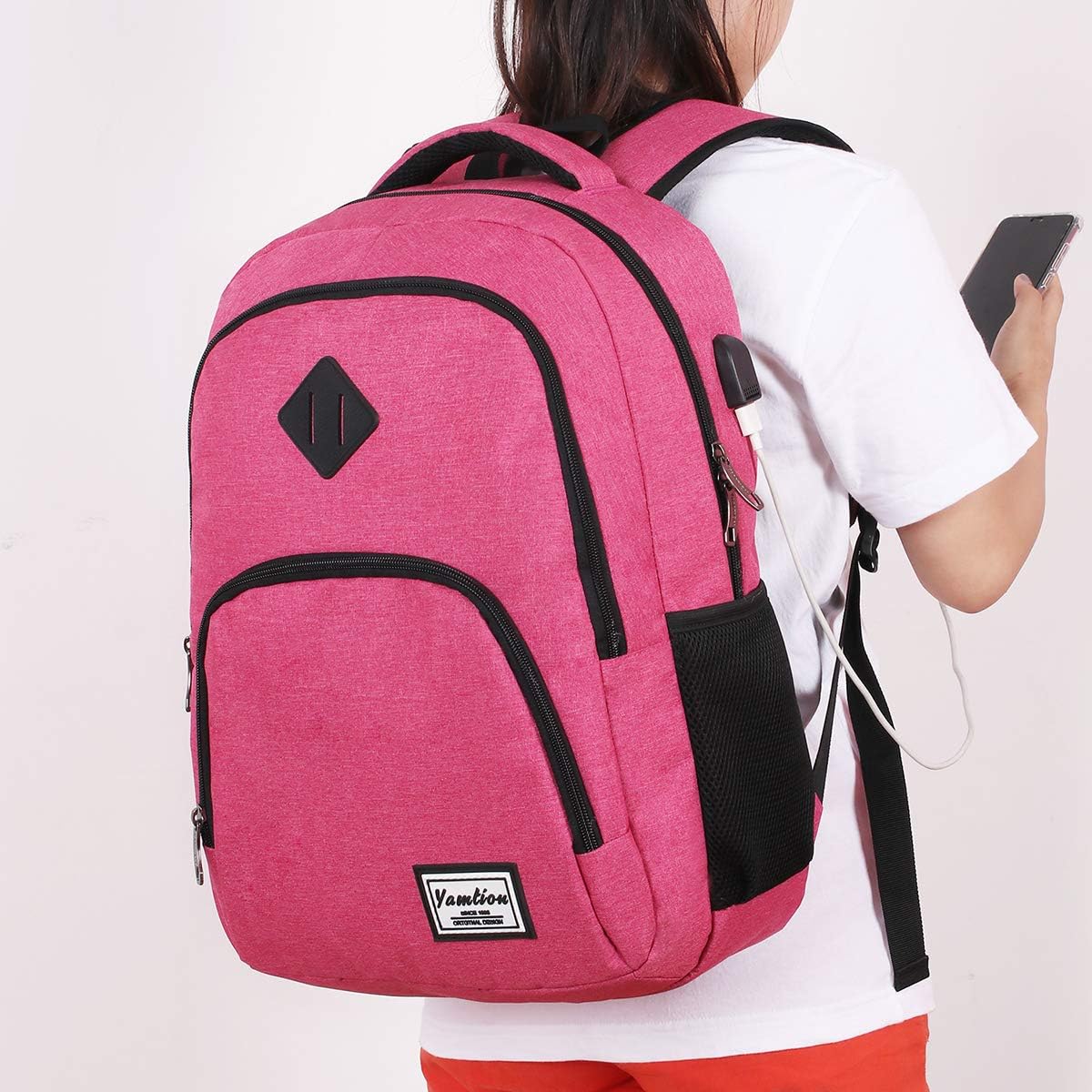 Backpack for Teen Girls,Boys School Backpack for Women with USB,College Backpack,Big Flower