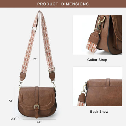 Crossbody Bags for Women Small Over the Shoulder Saddle Purses and Boho Cross body Handbags,Vegan Leather